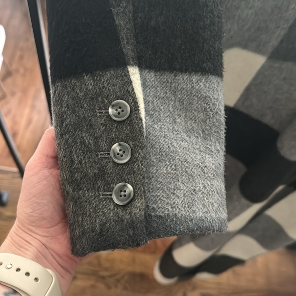 Reformation York Coat in Light Grey Plaid - Picture 5 of 5